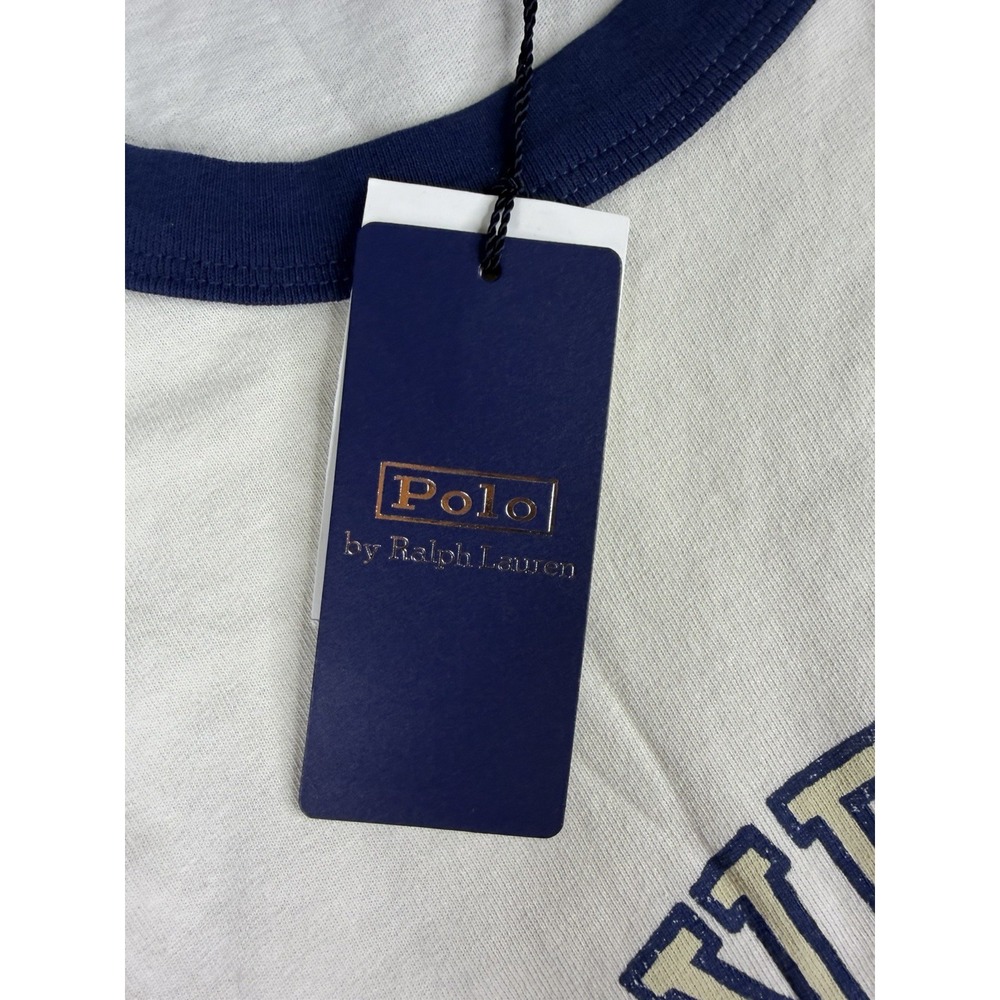 Polo Ralph Lauren Universite Crest Ringer T-Shirt White Navy Blue Men's, 2XLT - Picture 3 of 9